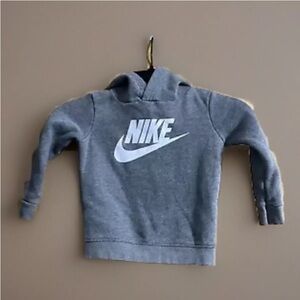 Nike Boys Pullover Hoodie Sweat Shirt Gray  Size 2T Logo Great Condition